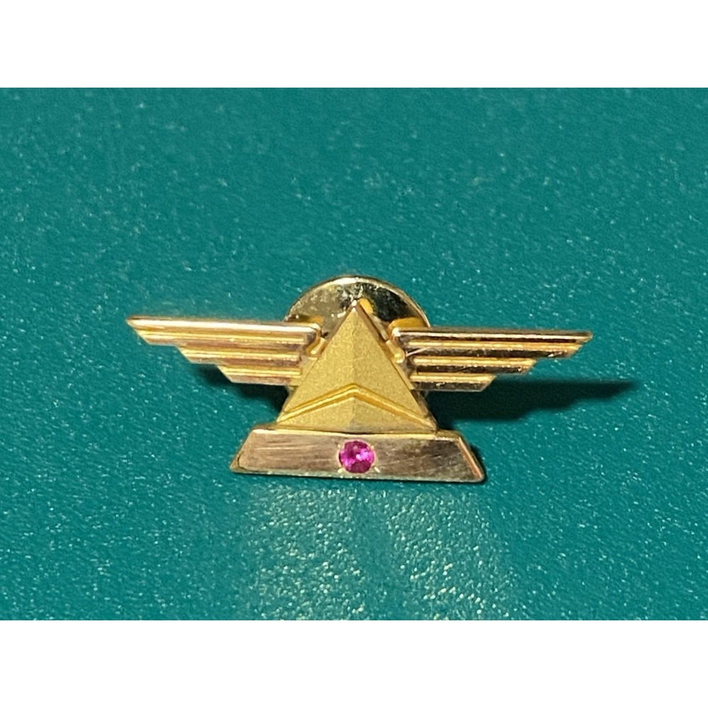VTG Delta 15 Years Service Pin 1/10 10K Solid Gold 1 Ruby Proud Delta Personal